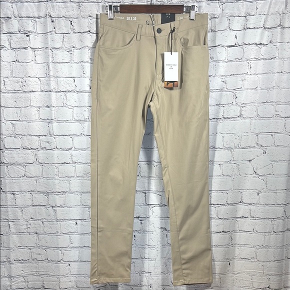 Kenneth Cole Tan Chinos Classic Straight-Leg Cotton Twill - Picture 2 of 8